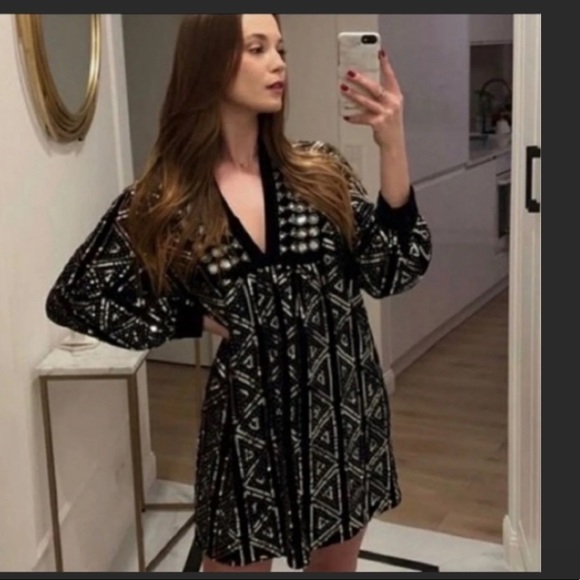 Zara sequined velvet dress - Picture 6 of 10